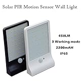 elegantstunning LEDソーラーパワーインテリジェントモーションセンサー 防水ランプウォールライトガーデンセキュリティ屋外ストリート