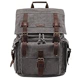 Kattee ヴィンテージ風 リュックサック キャンバス レトロ 1〜2泊旅行出張 大容量 バックパック
