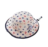 (よキーよ)Yokeeyoベビー用ハット　紐付き　盆帽 つば広 赤ちゃんキャップ　メッシュ　通気性のいい　星のプリント　女の子 男の子　男女通用　紫外線 UVカット 日よけ止め 日焼け防止