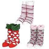 ［キロフライ］kiloflyベビーノンスキッド綿の靴下バリューパック[3ペアセット]、12から24ヶ月