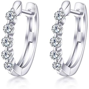 Yaotian ピアス レディース 人気 高品質ジルコニア ピアス リング 「幸運の花輪」 フープピアス 金属アレルギー対応 18金 ピアス シルバー925 ピアス 女性 アクセサリー