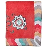 Trend Lab Waverly Pom Pom Play Embroidered Fleece Baby Blanket, Coral by Trend Lab [並行輸入品]