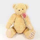 体重ベア　ライトブラウン（サーモンピンクコサージュ付ウェイトドール）完成品