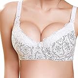 Wodery レディース 下着 マタニティーブラ ブラ 授乳ブラジャー マタニティブラジャー (ワイヤー入り) 妊娠 ストラップオープン 3/4カップ 「産前産後兼用」 竹繊維