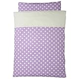 洗えるお昼寝布団 5点セット 日本製 ポルカドット 園児用敷布団 ブラウンバッグ (パープル)