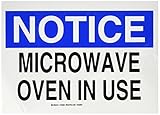 Brady 129305 Radiation and Laser Sign, Legend "Microwave Oven In Use", 10" Height, 14" Width, Black 