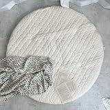 mela-B Roundmat ベビーマット サニーマット 直径105cm 洗える 綿100％ リバーシブル ラウンドマット 円形 イブル 月齢フォト Premium Square Ivory