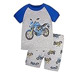 幼児半袖パジャマ、男の子Motobike PJsセット2 – 7歳Sleepwear カラー: グレー