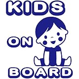 14色 KIDS ON BOARD BOY POP ステッカー【KIDS IN CAR 男の子 ポップ】 (ブルー)