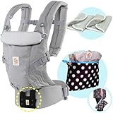ベビーウエストベルト付エルゴベビー・抱っこ紐 【日本正規品2年間保証-SG認定付】 ADAPTアダプトパールグレー (よだれパッド＋エルゴ収納用ポーチ付）