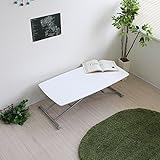 昇降テーブル 昇降式テーブル リフティングテーブル 完成品 ローテーブル テーブル 120cm ガス圧昇降式　鏡面テーブル 北欧 木製 ホワイト HK002WH