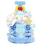 おむつケーキ ラブアダブダブ 2段 出産祝い ベビーギフト ガラガラ ガーゼスタイ ガーゼハンカチ ハンドタオル rub a dub dub rubadubdub1