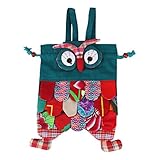 (ビグッド)Bigood キッズ リュックサック 可愛い デイパック 切り替え バックパック 子ども用バッグ 折り畳み リュックサック エスニック アウトドア 登山 フクロウ型 J