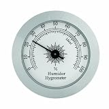 Analog Hygrometer HYG-75S Polished Silver Finish Hygrometer by Hygroset