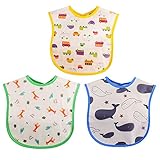 よだれかけ　ベビー ビブ　柔らかい　綿　防水　スタイ　ポケットが付き3枚セット