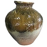 16号 萌黄ひねり壺信楽焼　陶器　花器　花入　花瓶