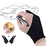 Professional Artist Anti-fouling Glove Cosmer Two Fingers Artist Glove Drawing Glove for Drawing Tab