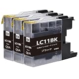 BrotherブラザーLC11-4PK LC11 LC16 増量 互換インクカートリッジ LC11-BKブラック黒 3本セット 対応機種:MFC-J950 MFC-935 MFC-930 MFC-J855 MFC-J805 MFC-J850 MFC-J800 MFC-735 MFC-J700 MFC-695 MFC-675 MFC-670 MFC-J615
