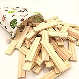 sac taske 建築 積み木 大工さん 気分 ＆ オシャレ 収納袋 知育 玩具 天然 木材 ブロック (積木 100 ピース)