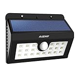 【Aizhy】ソーラーライト 人感センサーライト 高輝度LEDセンサーライト ソーラー充電式LEDライト 省エネ パネル自動充電 アウトドアライト 防水IP65 配線や電源不要 玄関灯 外灯 防犯ライ