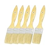Hommy 家具ペイント1.5ワイドブリストルヘアウッドハンドルペイントブラシ5個