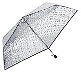 ドット柄 ビニール傘 折り畳み傘 視界 良好 ケース 携帯 軽量 撥水 コンパクト (ブラック)