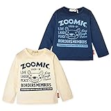 (ネイビー/95cm)ベビー服 男の子 Tシャツ ZOOMIC ズーミック 長袖 天竺 綿100％ ロゴプリント スナップボタン 男児 ベビー