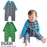 (ディラッシュ) DILASH 秋'15 トラック柄長袖カバーオール 80 グリーン