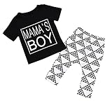 Faithtur ''Mama's Boy'' 幼児の赤ちゃんの男の子のTシャツ+ロングパンツの服装 (12-18 M)