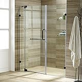 Vigo Pirouette 60 to 66-in。フレームなしシャワードア.375-in。クリアガラスとアンティークRubbed Bronzeハードウェア 66 VG6042ARBCL66 1