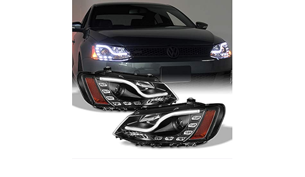 高級感 ヘッドライト Blk 11 14ジェッタdrl昼間 S5 Led Style プロジェクターヘッドライトスモーキー 外装 Sutevalle Org