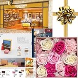 【即日出荷】ロクシタン 生活の木 今治 お酒 グルメが選べるカタログギフト と フレグランスソープフラワー アレンジ ピンク ケース入り ギフトセット