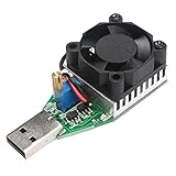 アマチュアUSBポートのための調整可能な定電流電子負荷　モバイルバッテリのための直流3.7-13V老化テスター放電　電気テスト計器　連続15W電気放電USB　ファン付き放電器