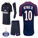 PSGパリサンジェルマンKid Youth Neymar Jr 2017年2018 17 18サッカーホームジャージーキット:ジャージー、ショート、靴下 ブルー