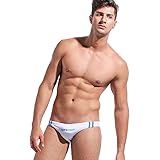 Desmiit男性水着 メンズスイムウェア 海パン 競パン 競泳パンツ ビキニタイプ ブーメランパンツ ショートブン (des312)(M,ホワイト)