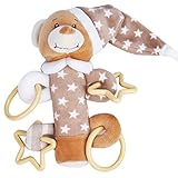 【Ani Mam Kids】ベビー用 かわいい 動物 ふわふわ にぎにぎ 音が鳴る 知育玩具 ナイトウェア着用 アニマル (くまさん)