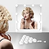 10球 浴室鏡ライト 女優ミラーライト ハリウッドミラーライト LED バニティミラーライト メイクアップ 階段調光 隠し配線 長さ調節可能 USB給電式 ドレッサー 洗面台 化粧台 浴室 昼光色(鏡