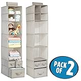 mDesignソフトファブリックoverクローゼットロッドChevron Hanging Storage Organizer with 7シェルフ、3引き出し取り外し可能の子/ベビー部屋や子供部屋 –