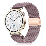 [YealRed] バンド 18mm Huawei Watch GT 6/GT 5/GT 4 41mm / Huawei Watch 5 42mm / GT 5 Pro 42mm 交換用ストラップ 弾性ナイロン製 替えベルト 編組ストラップ 磁気バックル 換え ベルト マグネットバンドファーウェイウォッチ GT 6/GT 5/GT 4 41mm に対応（パープル）