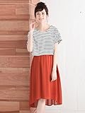 Angeliebe エンジェリーベ マタニティ ワンピース 授乳口付き 先染め ボーダー × イレヘム スカート ドッキング ワンピ 妊婦服 （a.i.n） 産前 産後 半袖 L オフ 21840 2
