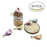 Artificial Small Fake Decorative Foam Birds for Crafts Garden 24PCS by ZXSWEET【クリスマス】【ツリー】 [並行輸入品]