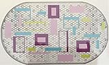 パープルブルーグリーンカラフルな抽象デザインプリントバブル浴槽マット – 16 in x 28 In