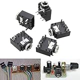 5pcs 3.5mm two channel audio jack socket for headphone earphone