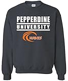 NCAA Pepperdine Wavesバーロゴクルーネックスウェットシャツ、Large、DarkHeather