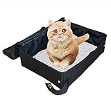 猫トイレ ポータブル トイレ 持ち運び便利 可愛い猫ちゃんにやさしいプレゼント 黒