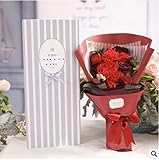【ローズレッド花束　大】フレグランス ソープフラワー 枯れないお花 クリスマス お祝い お見舞い 誕生日 送別会 卒業 入学のプレゼントに (レッド)