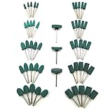 （Island Puppy） 軸付き ゴム 砥石 軸径 3mm 砲弾型 円筒型 T型 ミックス セット 精密 研磨 用 (53個セット)