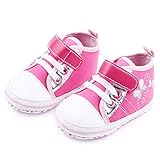男の子と女の子 赤ちゃん 滑り止め スニーカー キャンバス 歩く靴 シューズ (11cm, ピンク)