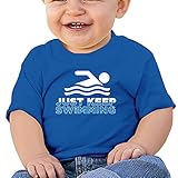 リンゴ ベビーＴシャツjust Keep Swimming 競泳 部活用 水泳 泳ぐ 子供服 RoyalBlue 24 Months