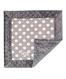 Baby LUXE Lovey/Security Blanket - Gray & White Polka Dots on Gray Minky by Polka Dot Moon